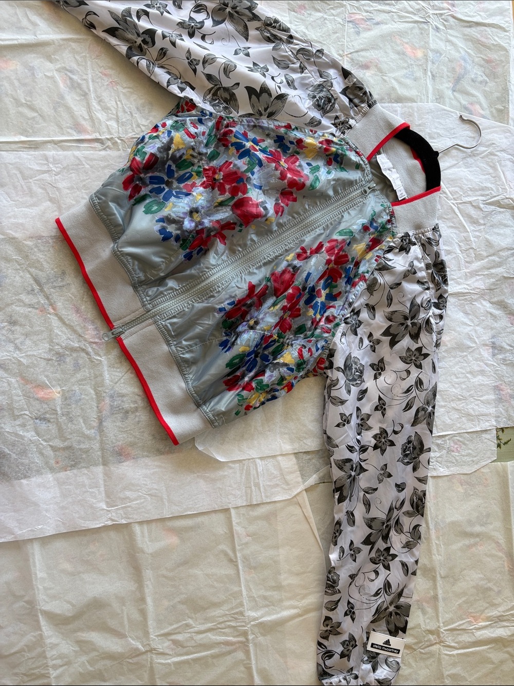 Adidas by Stella McCartney Mixed-Print Bomber Dress Jacket - Multicolor